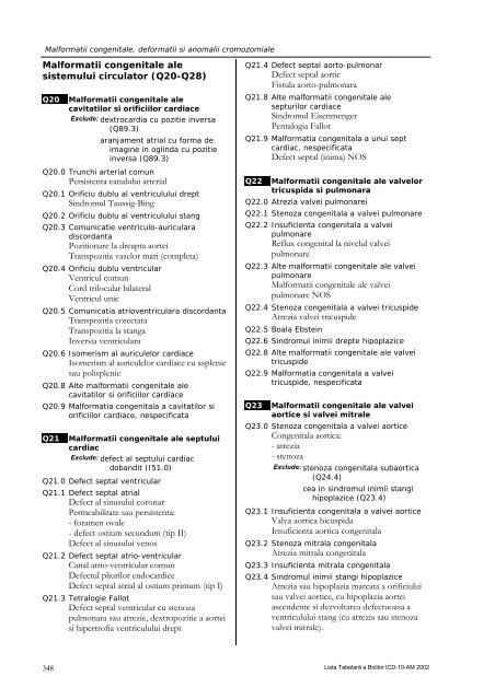 Malformatii congenitale, deformatii si anomalii cromozomiale