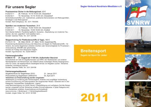 Breitensport - Segler-Verband Nordrhein-Westfalen e.V.