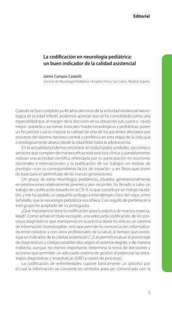 Codificación en Neurología Pediátrica (CIE-9) - Revista de Neurología