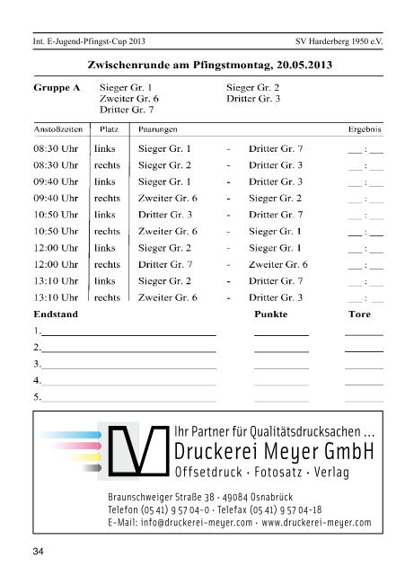 Pfingstcup Heft 2013 - SV Harderberg von 1950 eV