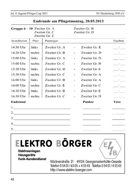 Pfingstcup Heft 2013 - SV Harderberg von 1950 eV