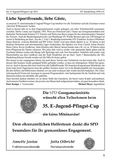 Pfingstcup Heft 2013 - SV Harderberg von 1950 eV