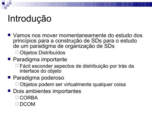 Introdução à Arquitetura CORBA - Campus Rio Pomba