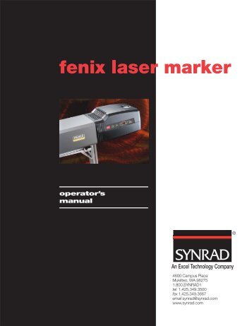 Fenix Laser Marker Operator's Manual - Synrad, Inc.
