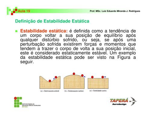 Aula 19 - Introdução ao Estudo de Estabilidade Estática