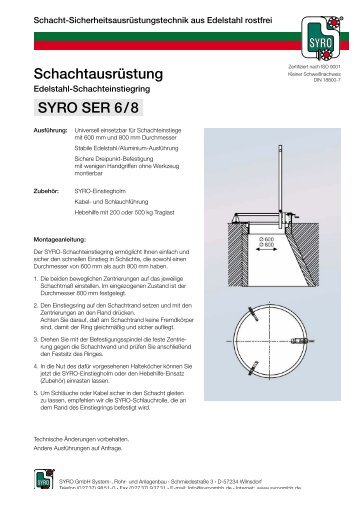 Montageanleitung - Syro GmbH