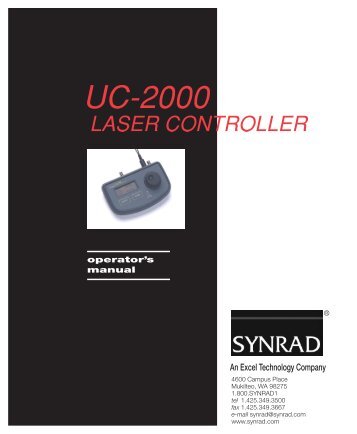 UC-2000 Universal Laser Controller Operator's ... - Synrad, Inc.