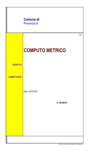 COMPUTO METRICO - Comune di Empoli