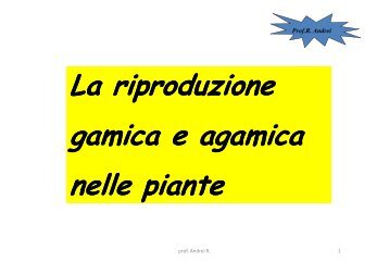 propagazione gamica - prof. R. Andrei - appunti di agraria