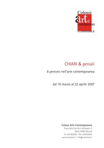 CHIARI & geniali - Colossi Arte Contemporanea