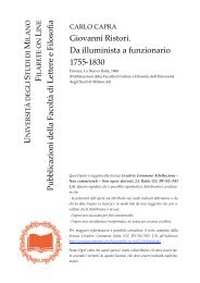 Giovanni Ristori: da illuminista a funzionario - Studi umanistici Unimi ...