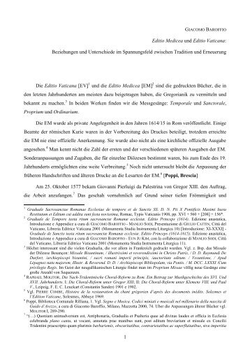 1 Editio Medicea und Editio Vaticana - Viri Galilaei Association