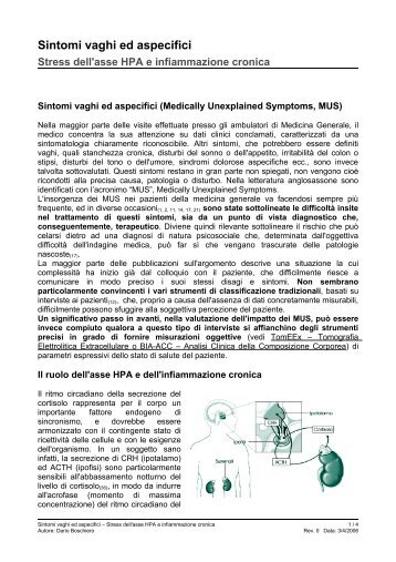 Sintomi vaghi ed aspecifici - Portaledinu