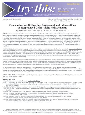 Communication Difficulties: Assessment and Interventions in ...