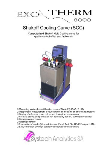 Shukoff Cooling Curve - Systech Analytics SA