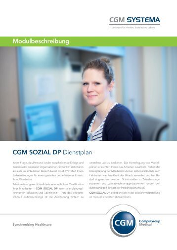 Modulbeschreibung CGM SOZIAL DP Dienstplan - CGM SYSTEMA