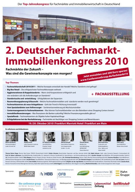 2. Deutscher Fachmarkt- Immobilienkongress ... - Heuer Dialog GmbH