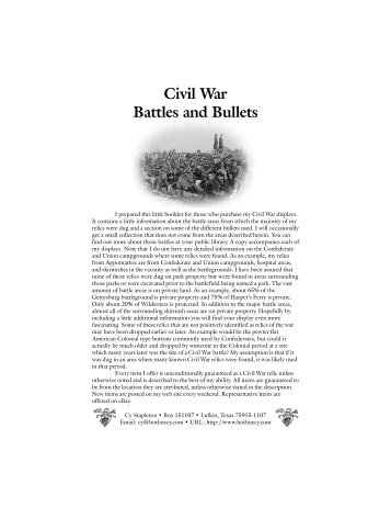 Civil War Battles and Bullets - Cy Stapleton's House of Gutenberg