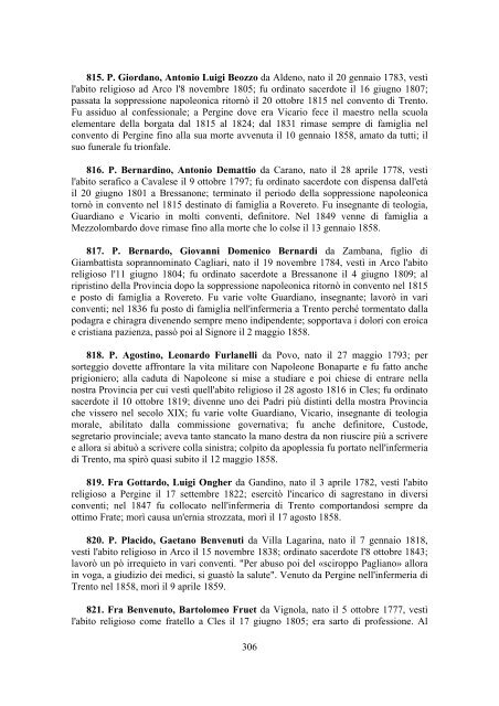 Brevi biografie - Provincia Tridentina