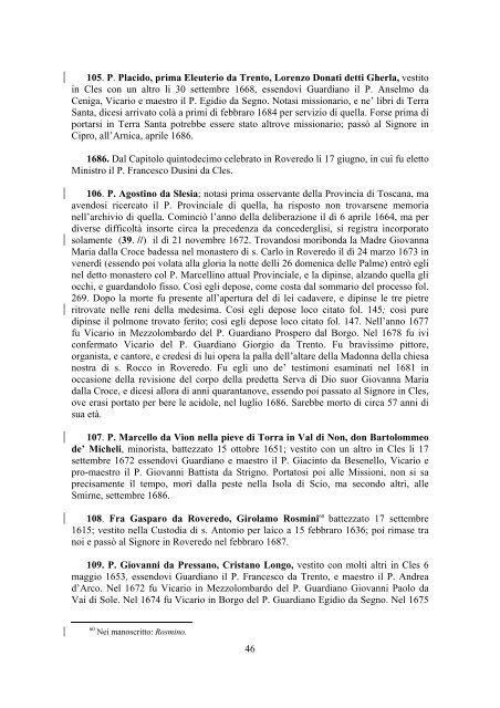 Brevi biografie - Provincia Tridentina