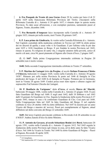 Brevi biografie - Provincia Tridentina