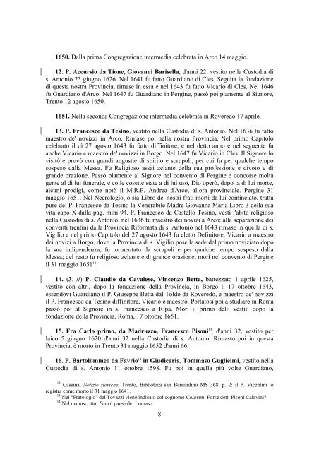 Brevi biografie - Provincia Tridentina