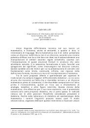 Gabriele Lolli Un(a) linguista difficilmente incontra nel suo lavoro un ...