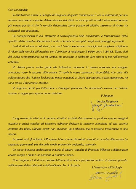 Opuscolo informativo 2011 raccolta differenziata - Comune di ...