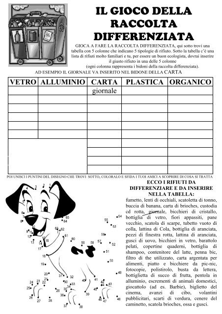 GIOCO RACCOLTA DIFFERENZIATA