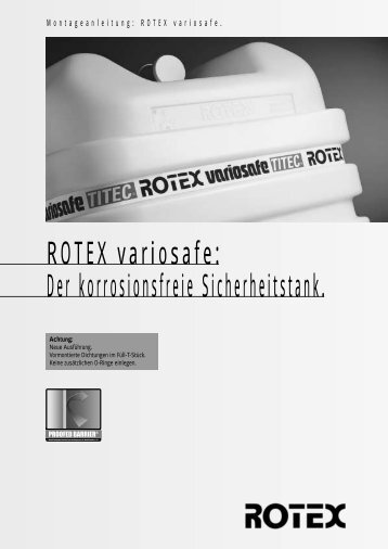 ROTEX variosafe: Der korrosionsfreie Sicherheitstank.