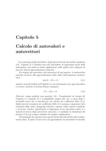 Calcolo di Autovalori ed Autovettori