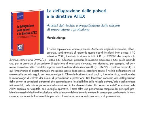 La deflagrazione delle polveri e le direttive ATEX - Studio Marigo