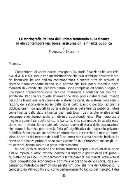 La storiografia italiana dell'ultimo trentennio sulla ... - Delpt.unina.it