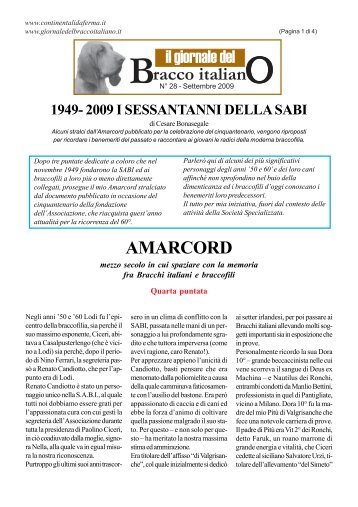 racco italian il giornale del AMARCORD - Bracco Italiano