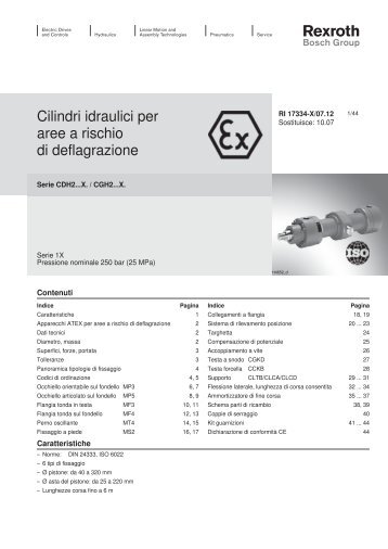 Cilindri idraulici per aree a rischio di deflagrazione - Bosch Rexroth