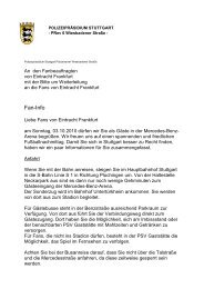 Faninfo der Polizei Stuttgart - Eintracht Frankfurt