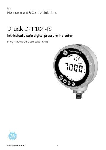 Druck DPI 104-IS - GE Measurement & Control