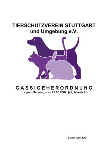 gassigeherordnung - Tierschutzverein Stuttgart und Umgebung e.V.