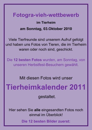 Tierheimkalender 2011