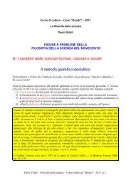 A. I caratteri delle scienze formali, naturali e sociali Il ... - Paolo Vidali