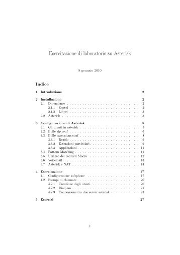 B.Esercitazione su Asterisk (pdf, it, 245 KB