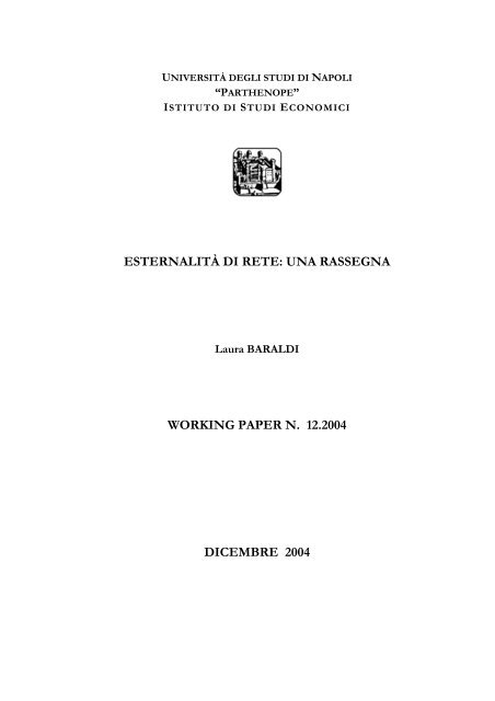 Laura Baraldi Esternalità di rete - Economia - Università degli Studi ...