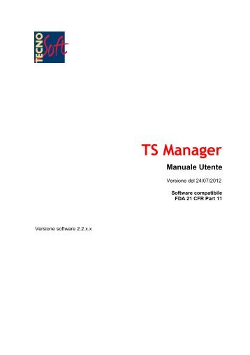 Manuale TS Manager, Italiano - Tecnosoft.Eu