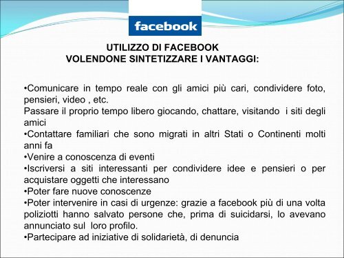 vantaggi e svantaggi di facebook - Gregorio Russo