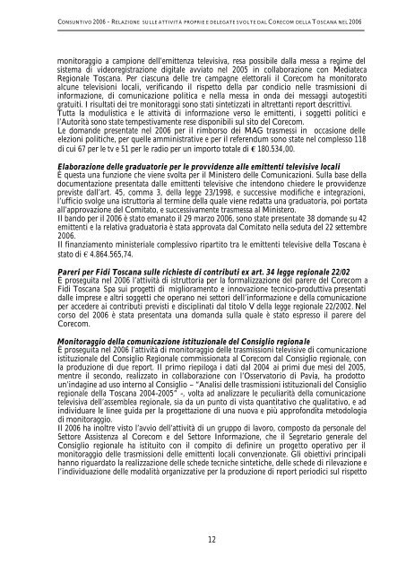 Consuntivo 2006 - Consiglio Regionale della Toscana - Regione ...