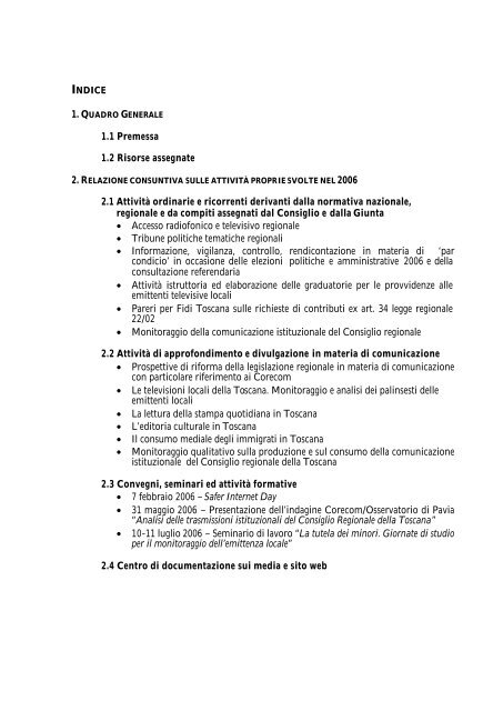 Consuntivo 2006 - Consiglio Regionale della Toscana - Regione ...