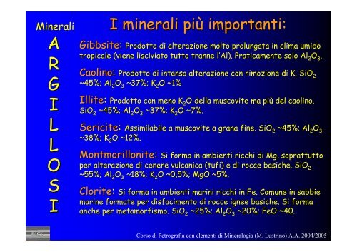 Il processo sedimentario