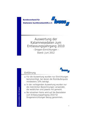 katamnesedaten 2010 drogen 120630 - Bundesverband für ...