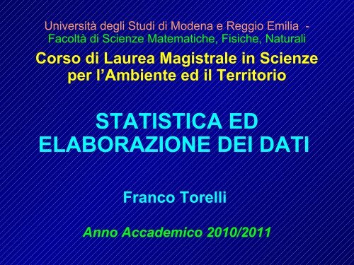 dispense 2010 2011 - Scienze della terra - Università degli Studi di ...