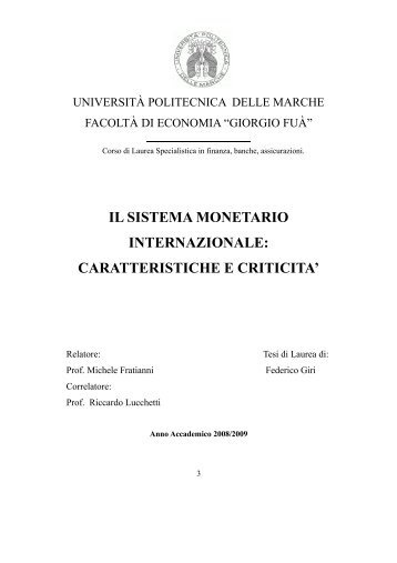 il sistema monetario internazionale - Rivista della Scuola superiore ...